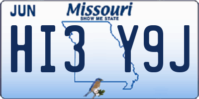 MO license plate HI3Y9J