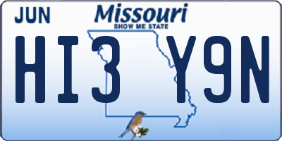MO license plate HI3Y9N