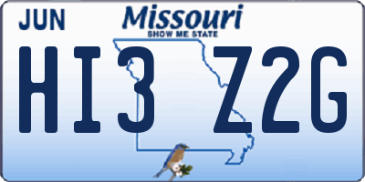MO license plate HI3Z2G