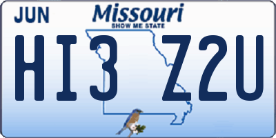 MO license plate HI3Z2U