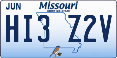 MO license plate HI3Z2V