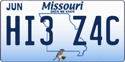 MO license plate HI3Z4C