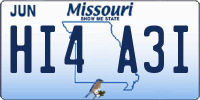 MO license plate HI4A3I