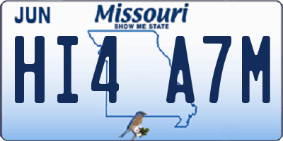 MO license plate HI4A7M