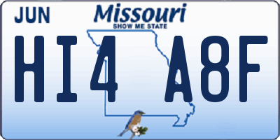 MO license plate HI4A8F