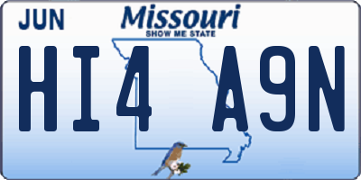 MO license plate HI4A9N