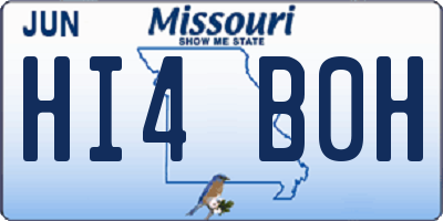 MO license plate HI4B0H