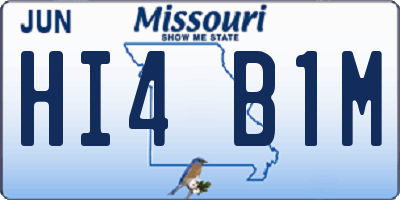 MO license plate HI4B1M