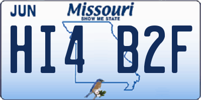 MO license plate HI4B2F