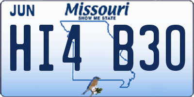 MO license plate HI4B3O