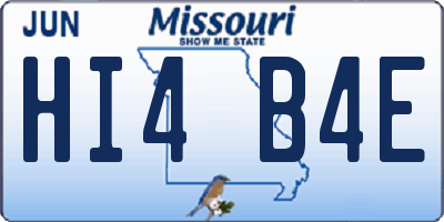 MO license plate HI4B4E
