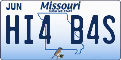 MO license plate HI4B4S