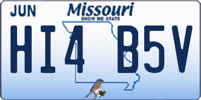 MO license plate HI4B5V