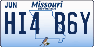 MO license plate HI4B6Y