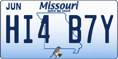 MO license plate HI4B7Y