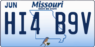 MO license plate HI4B9V