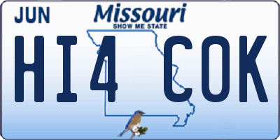MO license plate HI4C0K