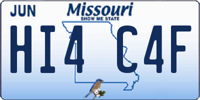 MO license plate HI4C4F