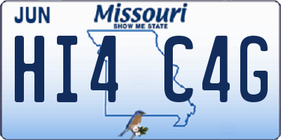 MO license plate HI4C4G