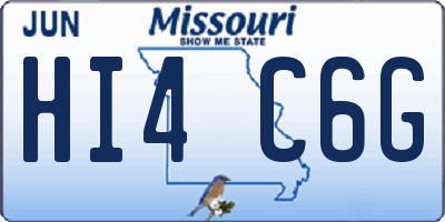 MO license plate HI4C6G