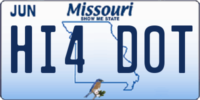 MO license plate HI4D0T
