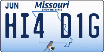 MO license plate HI4D1G