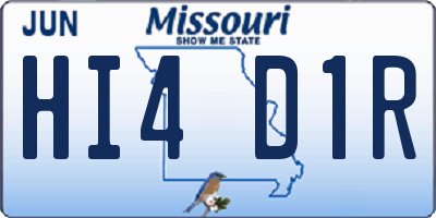 MO license plate HI4D1R