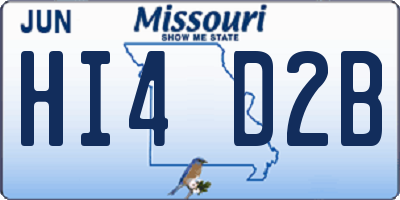 MO license plate HI4D2B