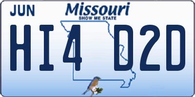 MO license plate HI4D2D