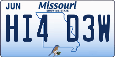 MO license plate HI4D3W