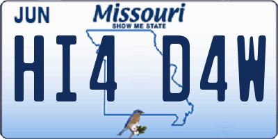 MO license plate HI4D4W