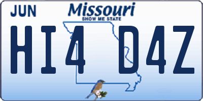 MO license plate HI4D4Z