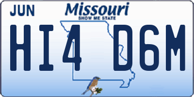 MO license plate HI4D6M
