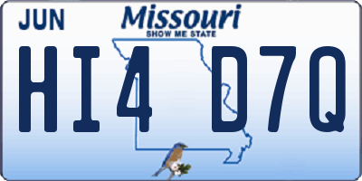 MO license plate HI4D7Q
