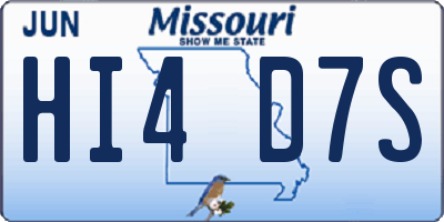 MO license plate HI4D7S
