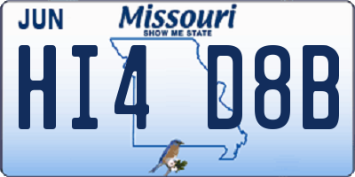 MO license plate HI4D8B