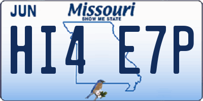 MO license plate HI4E7P
