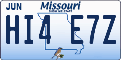 MO license plate HI4E7Z