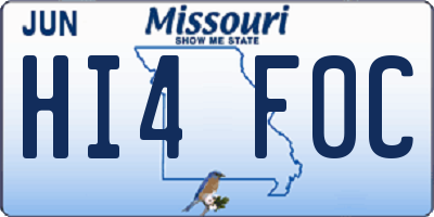 MO license plate HI4F0C
