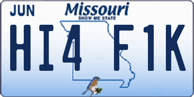 MO license plate HI4F1K