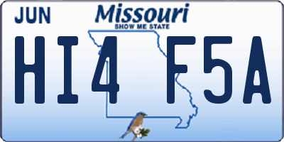 MO license plate HI4F5A