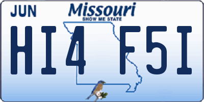 MO license plate HI4F5I