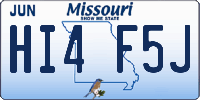 MO license plate HI4F5J