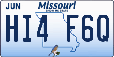 MO license plate HI4F6Q