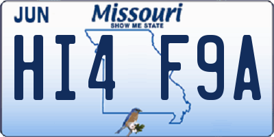 MO license plate HI4F9A
