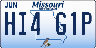 MO license plate HI4G1P