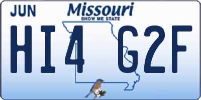 MO license plate HI4G2F