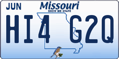 MO license plate HI4G2Q