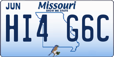 MO license plate HI4G6C