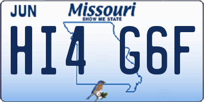 MO license plate HI4G6F